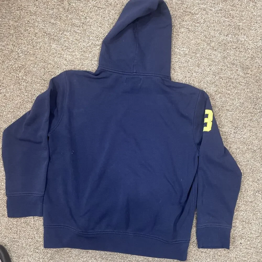Polo Ralph Lauren Big Pony Hoodie Mens XL Blue #3 Pullover Sweatshirt Pocket